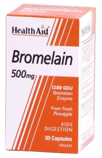 HealthAid Enzimas Proteol&iacute;ticas de Bromela&iacute;na 30 C&aacute;psulas