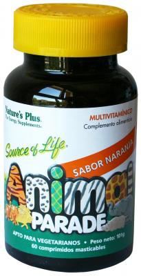NaturesPlus Animal Parade Multivitam&iacute;nico Infantil Sabor Laranja 60 Comprimidos