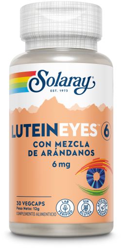 Solaray Lute&iacute;na Olhos 6mg 30 C&aacute;psulas
