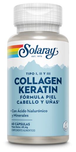 Solaray C&aacute;psulas de Col&aacute;geno e Queratina - 60 unidades