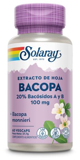 Solaray Bacopa 100 mg 60 C&aacute;psulas Vegetais