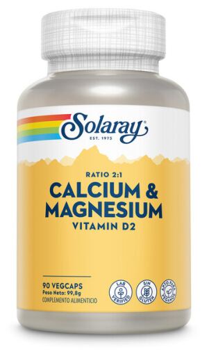 Solaray C&aacute;psulas vegetais de c&aacute;lcio e magn&eacute;sio (90 unidades)