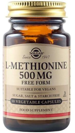 L-Metionina 500 mg 30 C&aacute;psulas Vegetais