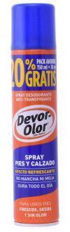 Devor Olor Desodorante Spray P&eacute;s e Cal&ccedil;ados Pro 20%