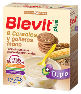 Papilla Plus Instant Duplo de 8 cereais galleta Maria
