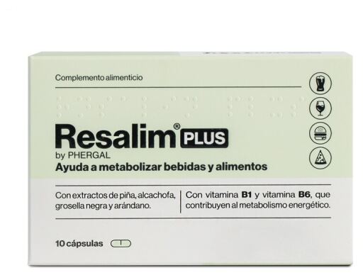 Resalim Suplemento alimentar metabolizador para bebidas, 10 c&aacute;psulas