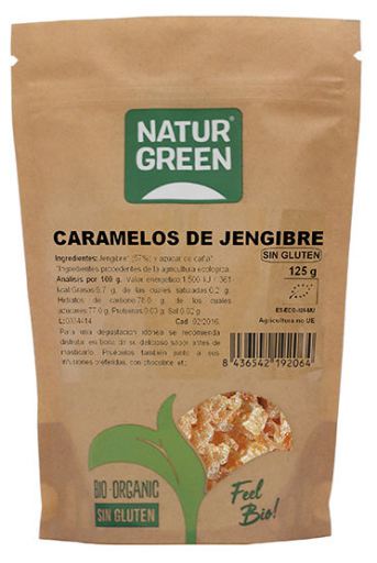 Naturgreen Doces de gengibre org&acirc;nicos 125gr