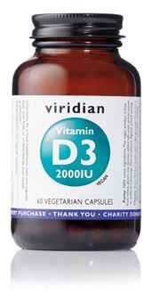 Viridian Vitamina D3 2000 UI 60 C&aacute;psulas Vegetais