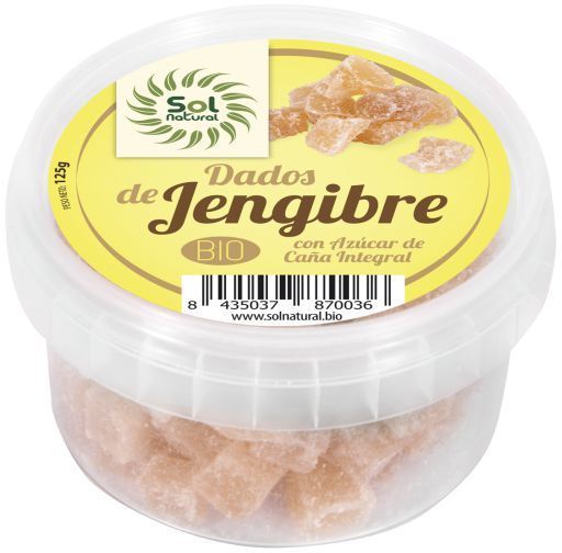 Gengibre em cubos biológico 125 gr