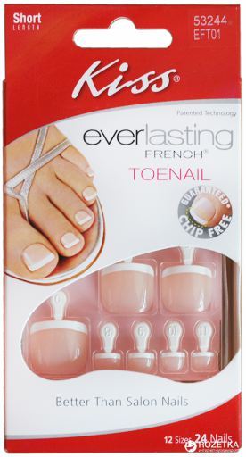 Kit Kiss Everlasting French Toe Nails - Pink Feet Nails