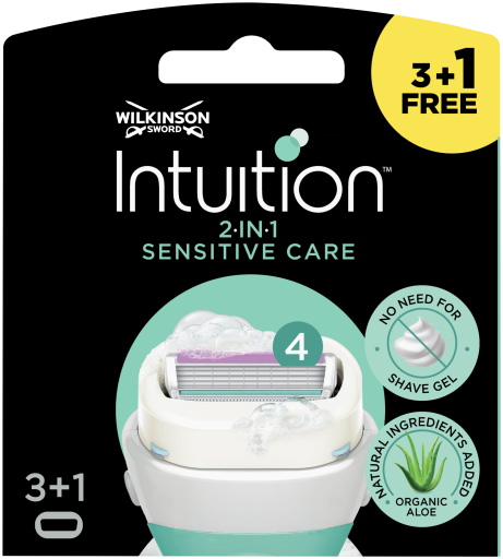 Cuidados Sens&iacute;veis &agrave; L&acirc;mina de Barbear Naturals Sensitive 4
