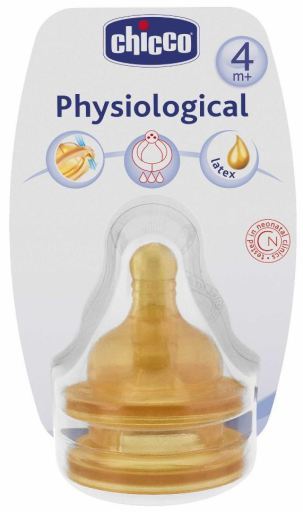 Tetina de borracha de boca larga Fluxo m&eacute;dio 2m+ 2 unidades.