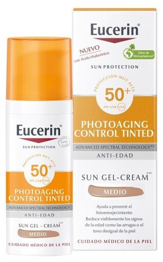 Eucerin Prote&ccedil;&atilde;o Solar Fotoenvelhecimento Controle M&eacute;dio Colorido FPS 50+ 50 ml