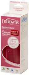 Mamadeira rosa com boca larga 270 ml