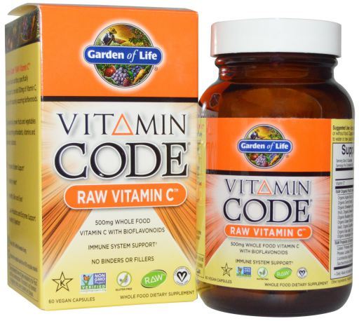 C&oacute;digo da vitamina Raw Vitamin C 500Mg 60 c&aacute;psulas vegetarianas