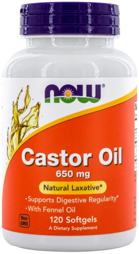 Óleo de Rícino 650 mg 120 Cápsulas Softgel