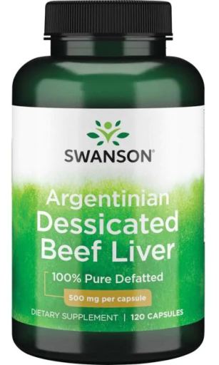 Desiccated Beef Liver 100% Pure Defatted 500 mg 120 Cápsulas