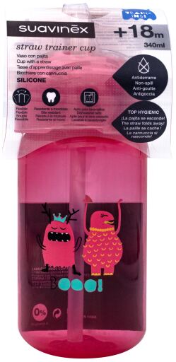 Garrafa de palha rosa Booo