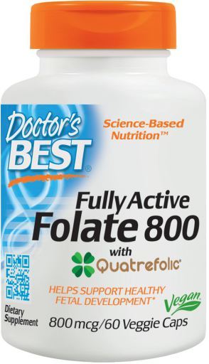 Folato totalmente activo com Quatrefolic 800 mcg 60 C&aacute;psulas Veggie