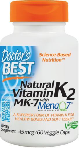 Natural vitamina K2 MK7 com menaQ7 45 mcg 60 vcaps