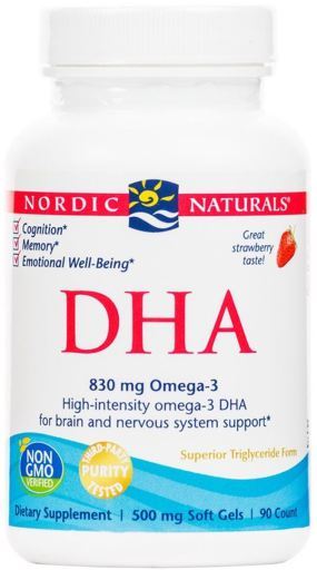 DHA 830 mg Omega-3 Morango 90 Cápsulas