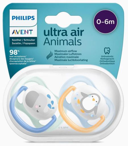Chupetas Ultra Air de 0 a 6 meses 2 pe&ccedil;as