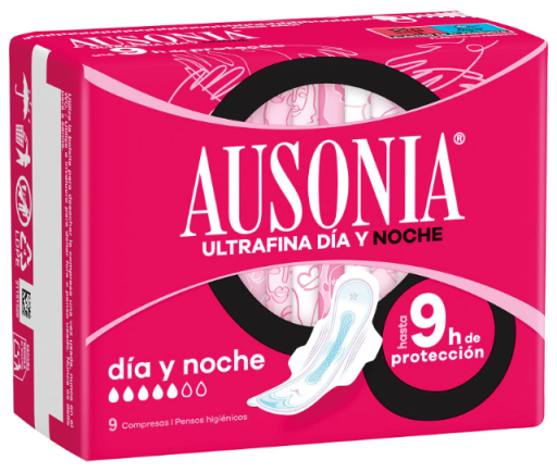 Ausonia Absorventes Ultrafinos Dia e Noite com Abas 9 Unidades