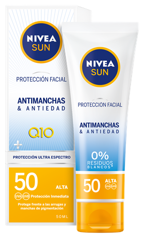 Proteção facial UV antimanchas e antienvelhecimento solar Q10 SPF 50+ 50 ml