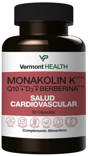 Vermont Supplements Monakolina Q10+D3+Berberina 30 C&aacute;psulas
