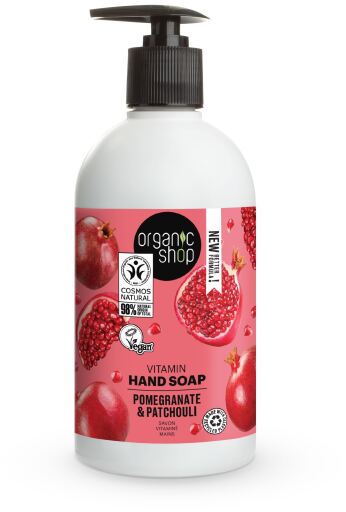 Organic Shop Sabonete Vitaminado para M&atilde;os Rom&atilde; e Patchouli 500 ml