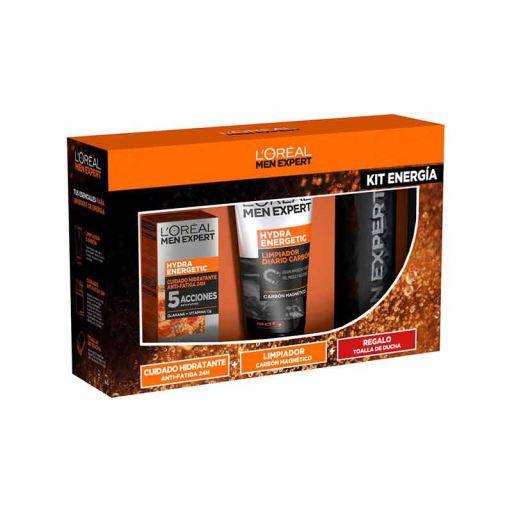 Set Men Expert Energ&eacute;tico Crema 50 ml + Limpiador 150 ml + Toalla