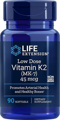 Vitamina K2 MK-7 Baixa Dose 45 mcg 90 P&eacute;rolas