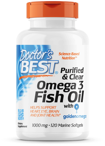 Óleo de peixe Omega 3 purificado e claro 1000 mg 120 softgels marinhos