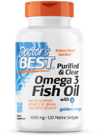 Óleo de peixe Omega 3 purificado e claro 1000 mg 120 softgels marinhos