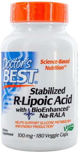 Ácido R-Lipóico com Na-RALA BioEnhanced 100 mg 180 cápsulas vegetais