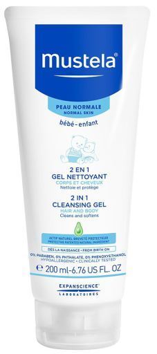 Beb&eacute; 2 em 1 Gel de Limpeza Pele Normal 200 ml