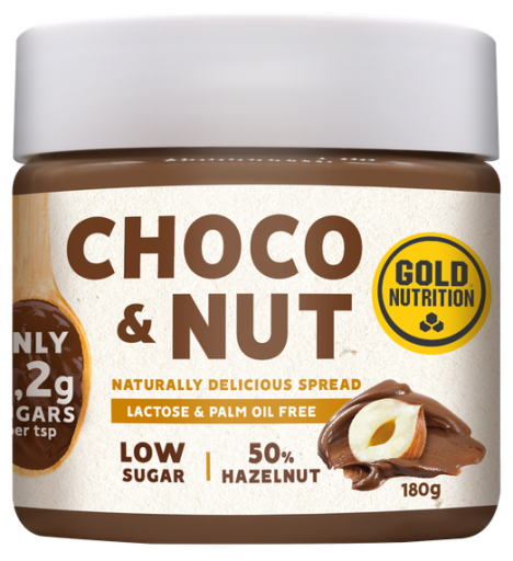 GoldNutrition Creme de baixo teor de a&ccedil;&uacute;car Choco&Nut 180g