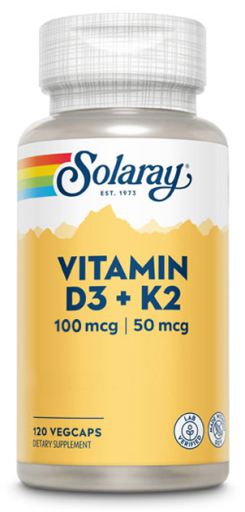 Vitamina D3 + K2 120 Cápsulas Vegetais