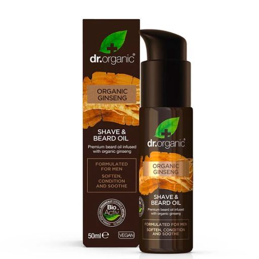 Óleo para barba e barbear de ginseng orgânico 50 ml