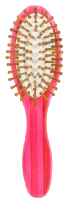 Escova oval de madeira listrada