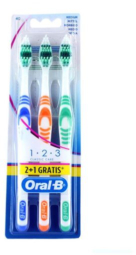 Escova de dentes cl&aacute;ssica 3 unidades