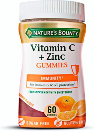 Nature's Bounty Gomas de Vitamina C+Zinco 60 c&aacute;psulas