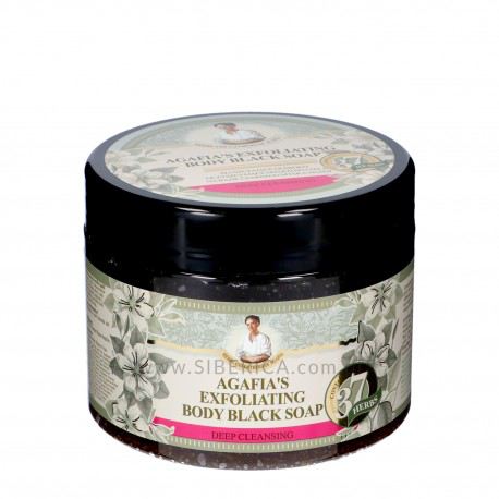 Sabonete esfoliante corporal negro Agafia para limpeza profunda 300 ml