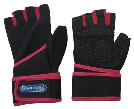 Luvas de Fitness Couro Artificial Rosa L