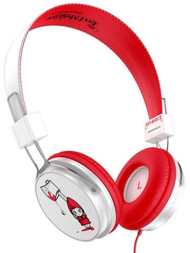 Fones de ouvido com bandanas Red Girl Red white