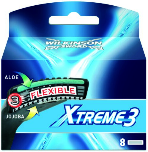 L&acirc;minas de barbear Xtreme 3 8 unid.
