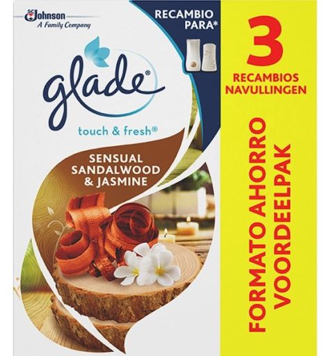 Refil ambientador A Sensual Touch sândalo e jasmim 3 unidades