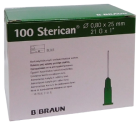 Agulhas Sterican verdes 25x8 mm 1 pacote com 100 unidades