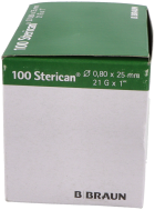 Agulhas Sterican verdes 25x8 mm 1 pacote com 100 unidades