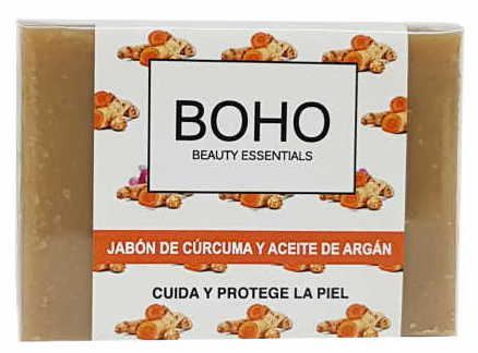 Boho Green Make-Up Sab&atilde;o de &oacute;leo de c&uacute;rcuma e arg&atilde;o 100 gr